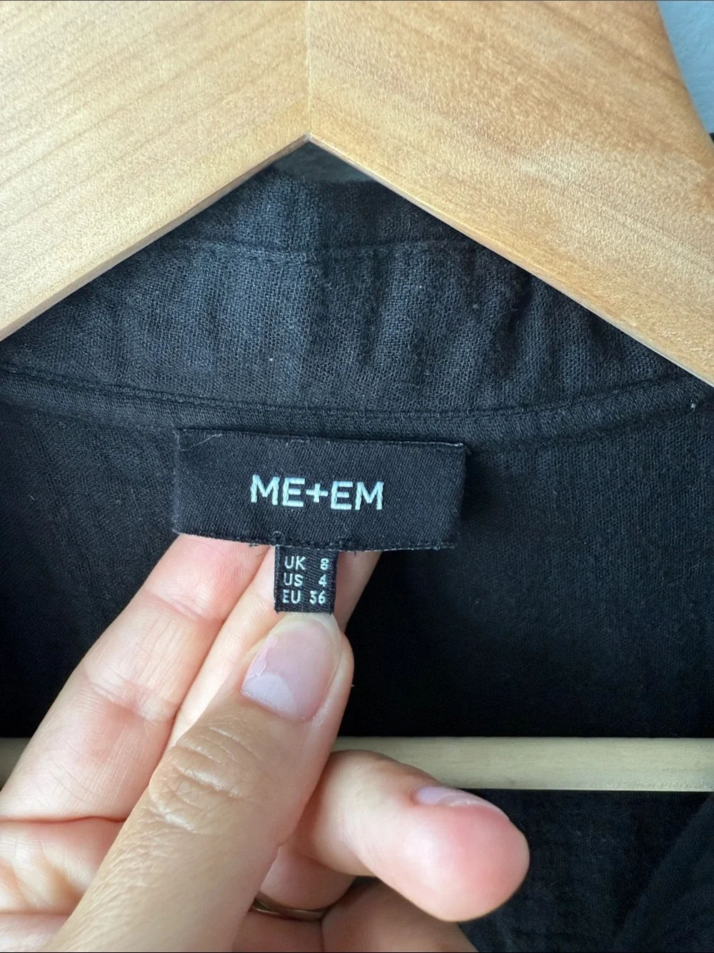 ME+EM Black Cheesecloth Relaxed Midi Day Dress - Picture 4 of 8